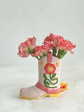 Taooba-Pure Hand-painted Flower Shoes, Vases, Boots with Unique Design, Small Vase, Ceramic Home Decoration Vase