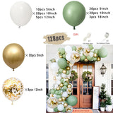 Taooba Color Palette Retro Green Balloon Garland Arch Kit Wedding Birthday Balloons Decoration Party White Balloons For Baby Shower Decor Supplies