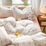 Rural Style Bedding Set Fresh Floral Four Piece Set  Girl Heart  Double-layer Gauze 2024 New Meeting Duvet Cover