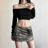 Taooba-3d Floral Appliques Mini Skirts Sexy New in Micro Skirt Extreme Y2k Harajuku Fashion Streetwear Women Bottoms