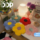 Hand Tufted Plush Flower Coaster Thermal Insulation Table Mat Home Decoration Gift Carpet Coaster Table Decoration Accessories