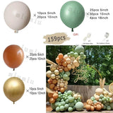 Taooba Color Palette Retro Green Balloon Garland Arch Kit Wedding Birthday Balloons Decoration Party White Balloons For Baby Shower Decor Supplies