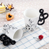 1pc 240ml Music Ceramic Mug Guitar Violin Style Cute Coffee Cups with Handle Novelty Gifts for Music Lover Birthday Present Kids