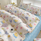 Taooba Summer Bedding Set 2024 Ins Twin Queen Duvet Cover Flat Sheet Pillowcase No Filler Girl Boys Hotel Home Bed Linens