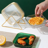 Taooba-1Pc Home Spit Bone Dish Heightened Non-slip Fruit Tray Trash Tray Square Small Plate Tableware Fruit Snack Plate