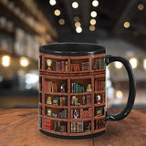 C Handle Bookshelf Mug Reading Literary Sayings Library Lover Mug Cup Ceramic Book Lover Mug Bookworm Mug Family Friend Bookworm