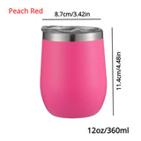 1pc 12oz/350ML Beer Mug Stemless Insulated Wine Glasses Double Wall Vacuum Stainless Steel Travel Tumbler For Cold & Hot Drinks