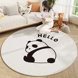 Living Room Carpet Fluffy Plush Round Home Decoration Panda Children's Bedroom Rug Anti-skid Coffee Table Floor Mat Customized