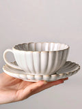 Taooba-Japanese Retro Coffee Cup And Plate Set Ceramic Mmug High-end Exquisite Latte Cup High-end Afternoon Tea Set