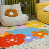 Living Room Carpet Large Area Home Decoration Flowers Fluffy Plush Bedroom Bedside Rug Soft Non-slip Lounge Coffee Table Mat 카펫