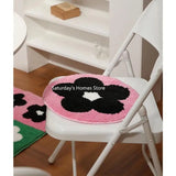 Taooba-Flower  Geometry Tufted Seat Cushion Soft Loop Fleece Breathable Round Square Chair Mat Cushion Office Sedentary Anti-slip Mats