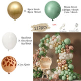 Taooba Color Palette Jungle Safari White Balloon Garland Arch Kit Kids Birthday Party Supplies Deer Pattern Gold Latex Ballons Baby Shower Decoration