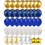 Taooba Color Palette White Navy Blue Metallic Gold Balloon Set Confetti Globos Arch Wedding Birthday Decoration Graduation Celebration Party Supplies