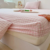 Washed Cotton Fitted Sheet Non Slip Fitted Sheet Elastic Band Around Mattress Cover Bed Cover And Pillowcase