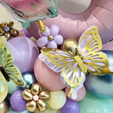 Taooba Color Palette 60pcs Larger Butterfly with 40nch Pink Number Foil Balloon Set Macaron Pink Purple Balloons for Girls Birthday Baby shower Party