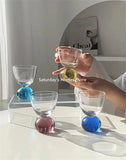 Taooba-Round Bead Bubble Ice Cream Cup Light Luxury Vintage Ins Style Glass Cup Dessert Milkshake Cup