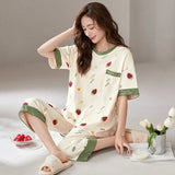 Taooba-Summer New Cartoon Nightwear Girls PJ Young Women Pajama Sets Pyjamas Femme Sleepwear Female Loungewear Pijama Mujer Homewear