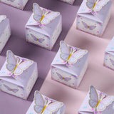 Pink Purple Butterfly Candy Box Gift Packing Bags Girl Birthday Party Decoration Baby Shower Gift Box for Kids Birthday Supplies