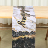 Marble Style Polyester Birthday Tablecloth Table Runner Boy And Girl's Birthday Coming-Of-Age Ceremony Baby Shower Party Decor