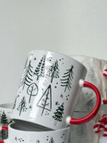 Taooba-New Christmas Mug, Large Capacity Water Cup Handle, Ceramic Cup, Holiday Gift Cute and Fun Unique Kitchenware