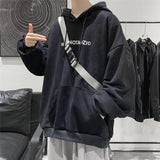 Taooba Male Clothes Hoodies White Sweatshirt For Men Hooded Simple Letter Loose Aesthetic New In Pastel Color Elegant Hot Offers Warm