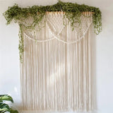 Taooba-Handmade Macrame Cotton Curtain Cotton Bohemia Macrame Tapetsry Bedside Wall Hanging Tapestry Door Window Curtain Beho Decor