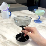 Taooba-Irregular Stained Glass Mug High Borosilicate Drink Boiling Water Glass Cocktail Champagne Goblet Cups Ice Cream Milkshake Cup