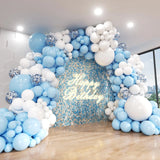 Taooba Color Palette 146pcs Blue white balloon arch set, different sizes balloon birthday,gender,wedding ball bridal shower anniversary decoration