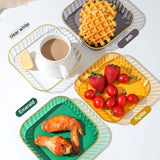 Taooba-1Pc Home Spit Bone Dish Heightened Non-slip Fruit Tray Trash Tray Square Small Plate Tableware Fruit Snack Plate