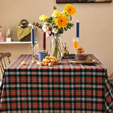 Taooba-Rectangular Checkered Tablecloth Christmas New Year Holiday Home Dining Tablecloth Picnic Cloth  Round Tablecloth  Nappe Sirene