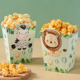 Jungle Safari Party Popcorn Boxes Candy Box Jungle Animal Party Decor Baby Shower Kids Boys Birthday Party Decorations