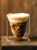 1pc Coffee Mug Double-Layered Transparent Crystal Skull Head Glass Cup For Household Whiskey Wine Vodka Bar Club Beer Wine Glass