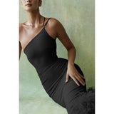 Taooba Giana One Shoulder Feather Dress