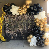 Black Balloon Garland Arch Kit Chrome Gold Latex Black Balloons Wedding Balloons Birthday Party Balloon Decoration Baby Shower