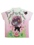 Taooba Summer Japanese Y2k Gyaru Print Graphic T-Shirts Korean Fashion Kawaii Tees Short Sleeve Crop Tops 2000s Cute Core Kawaii Trend