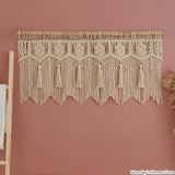 Taooba-Macrame  Door Curtain Tapestry Handmade Cotton Rope Bohemia  Art Tapestry Bedside Walling Hanging Macrame Tapestry Boho Decor