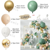 Taooba Color Palette Jungle Safari White Balloon Garland Arch Kit Kids Birthday Party Supplies Deer Pattern Gold Latex Ballons Baby Shower Decoration