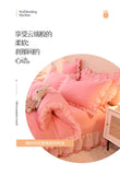 Pink Princess Girls Ruffle Lace Bedding Sets Luxury Quilt Cover Bed Sheet and Pillowcases Soft Bedclothes Decor Home