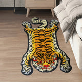 Taooba-90cmx150cm Tufting Tiger Carpet Special-shaped Floor Mat Bedside Blanket Foot Pad Tiger Tapestry Non-slip Bath Rug Mats