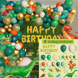 Taooba Color Palette 154 Pcs Jungle Animal Themed Balloon Decorations, Tyrannosaurus Rex Birthday Outdoor Scene Decoration Anniversary Commemoration