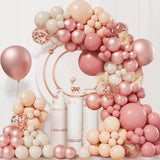 Retro Pink Balloon Garland Arch Kit Girl Boho Wedding Party Decor Metal Rose Gold Latex Balloons Birthday Baby Shower Decoration