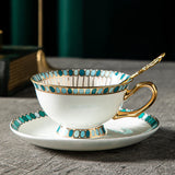 Taooba--Bone Porcelain Coffee Cup Exquisite Set Design Feeling Small, European Retro English Afternoon Tea Set Ceramic Cup