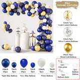 Taooba Color Palette White Navy Blue Metallic Gold Balloon Set Confetti Globos Arch Wedding Birthday Decoration Graduation Celebration Party Supplies