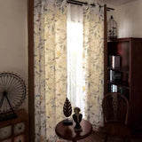 Living Room Curtains White Retro Flowers and Birds Home Decor Fabric RV Bedroom Curtain Customize 커튼 занавес Rideau Cortina