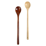 Taooba-Japanese Style Wooden Spoon Mixing Rice Salad Long Handle Dessert Spoon Condiment Sugar Salt Spice Spoon Tableware Kitchen Tools