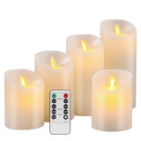 Taooba-Battery Operated Pillar Real Wax Wick, Electric LED Candle, Remote Control, Flameless, Wedding Decorative, Gift Sets