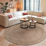 Living Room Carpet Home Decoration High Quality Natural Jute Traditional Hand Knitting Rug Soft Round Wear Resistant Durable Mat