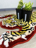 Taooba-Tigers Shape Carpet Soft Fluffy Tufted  Irregular Printed Tiger Rug Room Decor Floor Mat  Absorbent Non-slip Bathroom Doormat