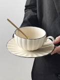 Taooba--Retro Coffee Cup And Plate Set Ceramic Mug High-end Exquisite Latte Cup High-end Afternoon Tea Set