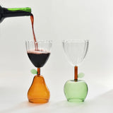 Taooba-Fruit Stem Goblet Glass Cocktail Glass Wine Glass Cup Ice Cream Dessert Glass Drinking Glasses